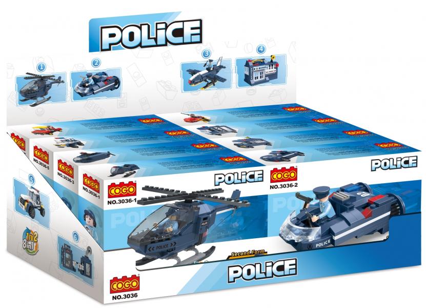 Vehículos de Policía 2en1 Combinables Display/8 Surt/8 6a+