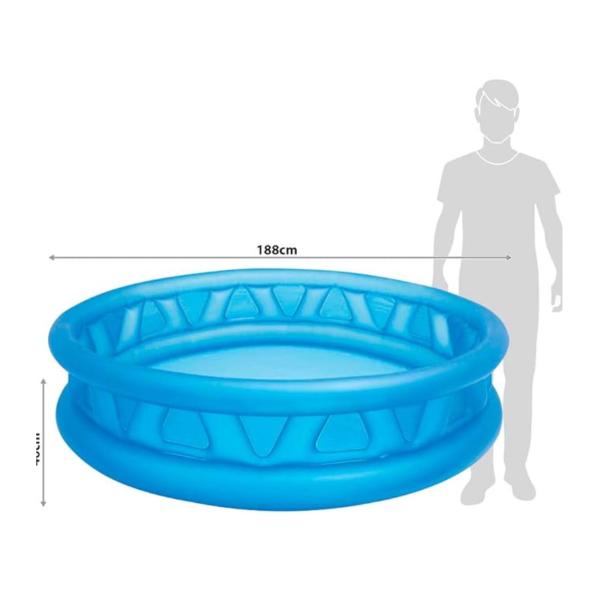 Piscina Inflable Azul d/2 Anillos 188x46cm 3a+