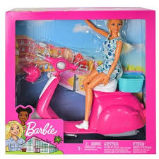 Muñeca Barbie con Sccoter Rosada 3a+