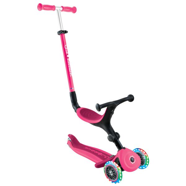 Scooter 3 RuedasAjustable 3en1 360° Max Rosado con Luz 36m+ 50Kg Max