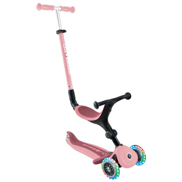 Scooter 3 Ruedas Ajustable 3en1 360° Max Rosado con Luz 36m+ 50Kg Max