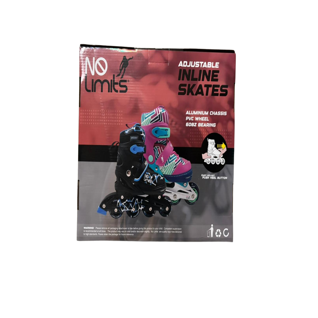 Patines de Linea Ajustable Azul con Negro Tallas 38-42 (