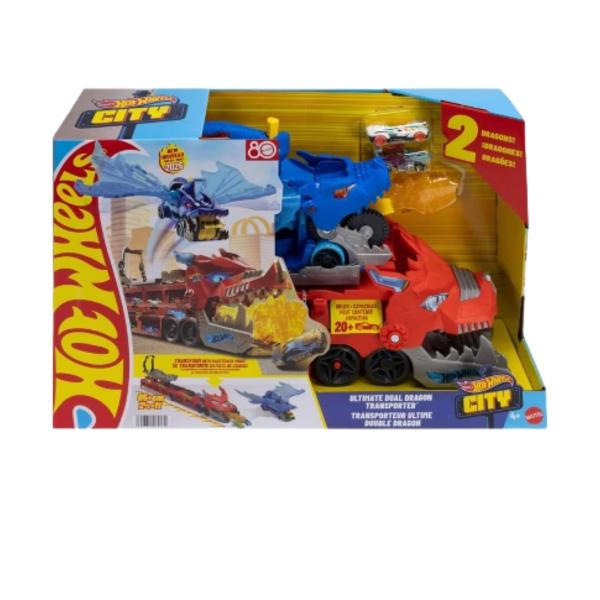 Hot Wheels City Súper Remolque Doble Dragon 4a+