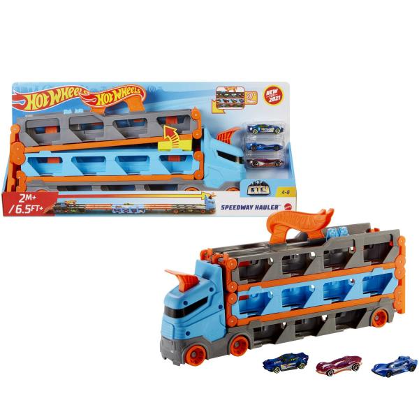 Hot Wheels - City Remolque Pista de Carreras 4a+