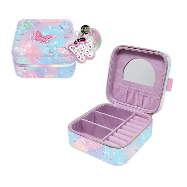Joyero con Espejo de Mariposas con Stickers 5a+