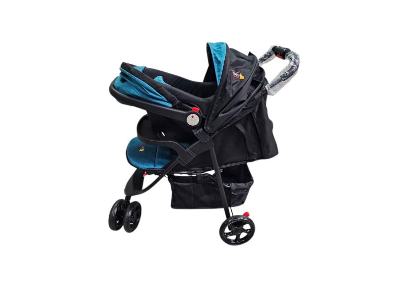 Coche 3 Ruedas Verde C/ Negro c/Portabebé 14Kg Máx(459389)