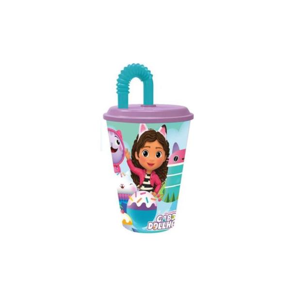 Vaso con Pajilla de la Casa de Muñecas Gabbys 430ml