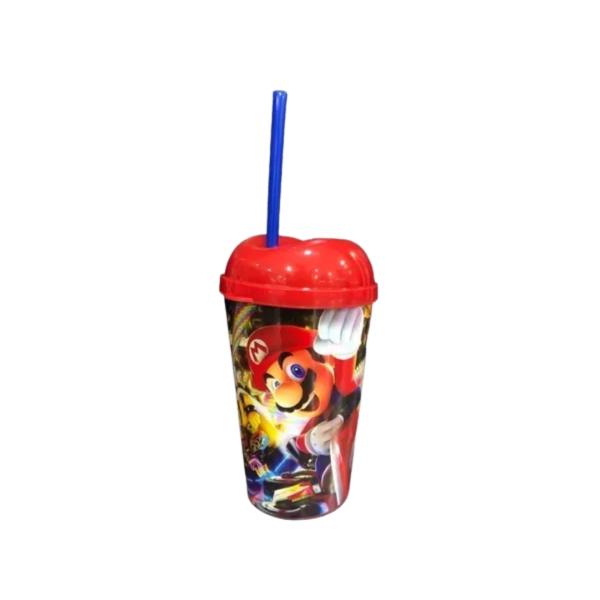 Vaso con Pajilla de Mario Kart 430ml