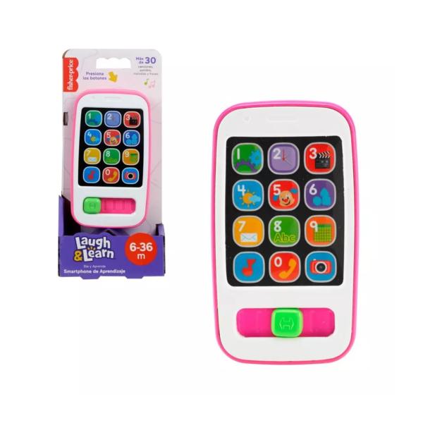 Fisher-Price-Teléfono Smart Phone Rosado de Aprendizaje 0m+