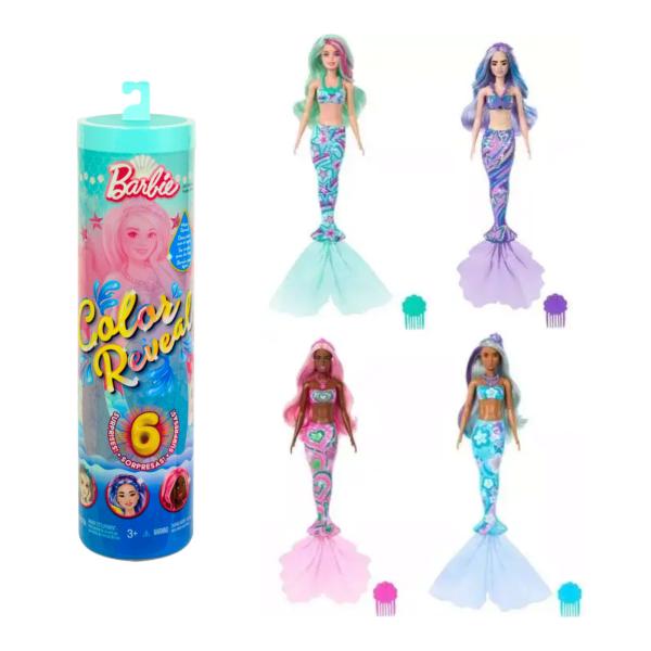 Muñeca Barbie Color Reveal Sirenas del Fondo del Mar 3a+