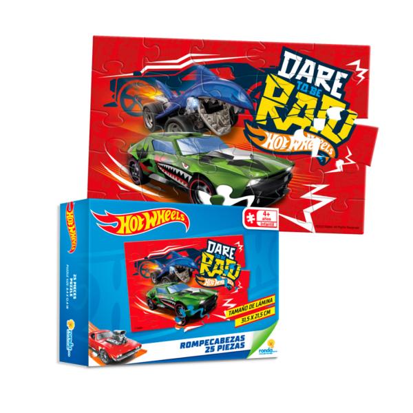 Hot Wheels - Rompecabezas  25pzs 31.5x21.5cm 4a+