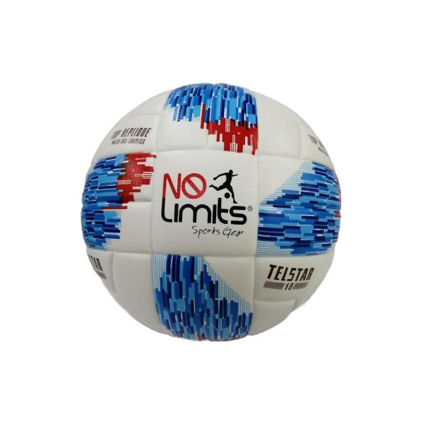 Balón Fútbol Laminado PU #5 Blanco/Azul/Rojo