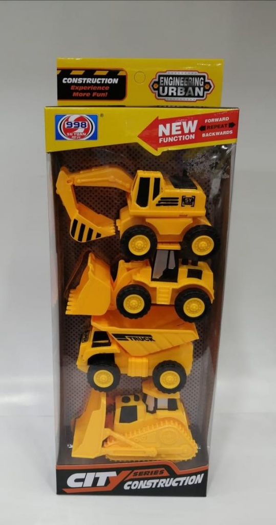 Mini Vehículos de Construcción Set de 4 3a+