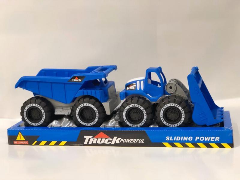 Vehículos de Construcción Burbuja Set de 2 Azul 3a+