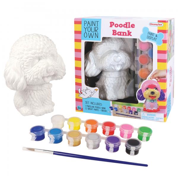 Pinta Tu Propia Alcancía de Perrito Poddle 8a+