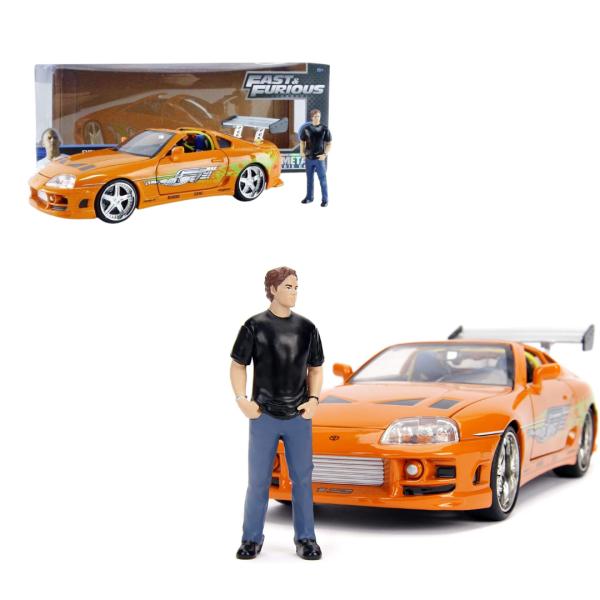 Carro Rápidos y Furiosos Brian-Toyota Supra Hollywood Rides Esc:1:24 8a+