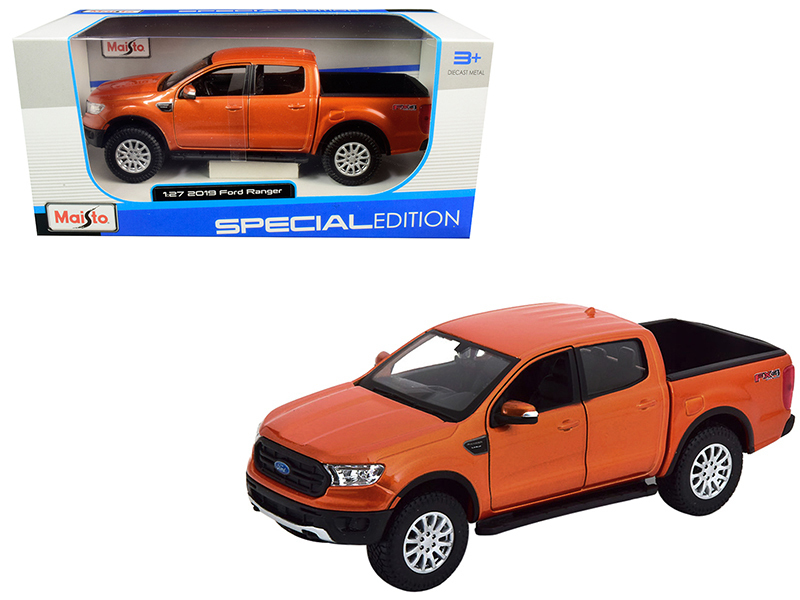 Carro 1:24 2019 Ford Ranger Naranja Metálico 3a+