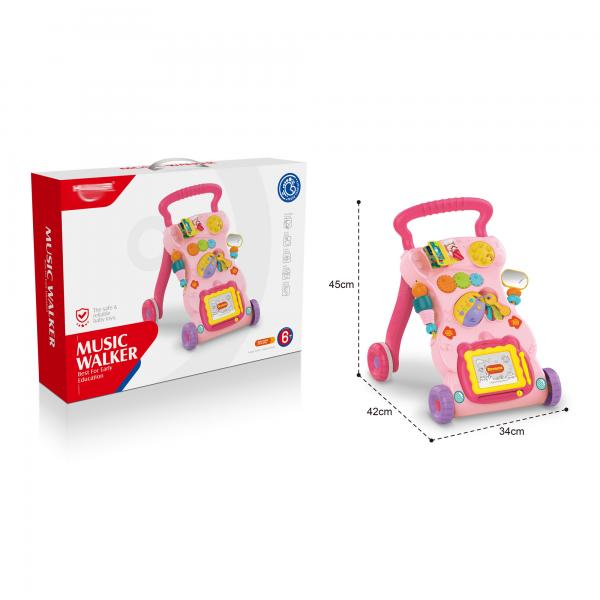 Caminador Musical Rosado para Bebe 6m+