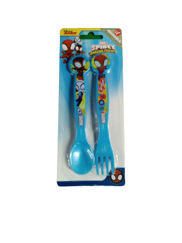 Juego de Cubiertos Blister Set/2 Marvel Spidy and his Amazing Friends