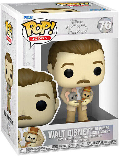 Figura Funko Pop! Disney 100 Walt Disney and Dumbo & Timothy 3a+