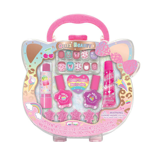 Estuche con Labiales y Esmaltes para Uñas de Leopardo 5a+