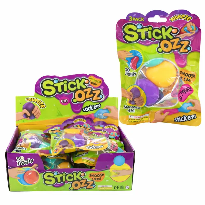 Set/3 Bolas Pegajosa Colores Neón Displ/12 Surt/2 3a+(449021)