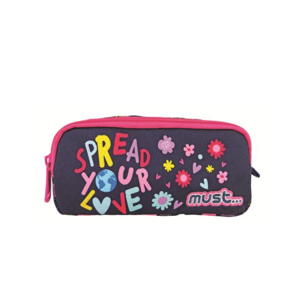 Cartuchera Must Energy 21X6X9 cm 2 Cremalleras, Difunde Tu Amor