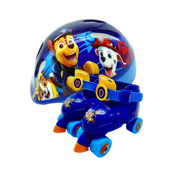 Patines de 4 Ruedas C/ Casco de Paw Patrol para Principiantes T27-30 3a+