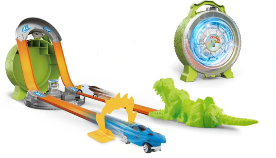 Pista de Carros de Cocodrilo con Luz 360° 3a+