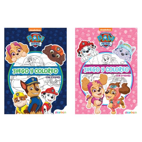 Libro de Paw Patrol Juego y Coloreo C/ Stickers Displ/24 Surt/2 3a+