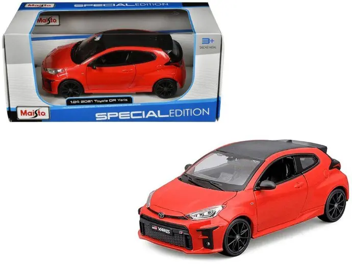Carro 1:24 Toyota Yaris 2021 Negro/Rojo 3a+