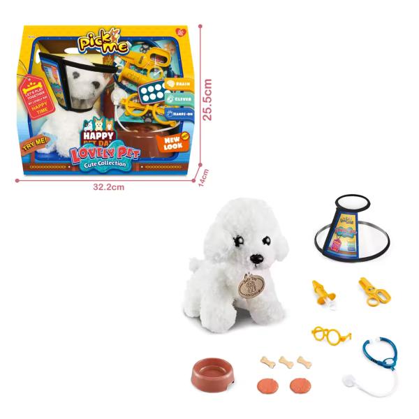 Perro de Peluche con Accesorios blanco 3a+