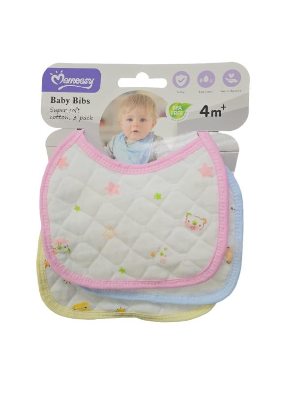 Set De 3 Baberos Para Bebé 4M+