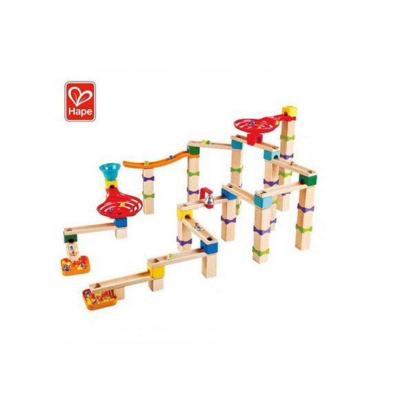 Pista de Canicas de Madera con Trucos y Giros 3a+