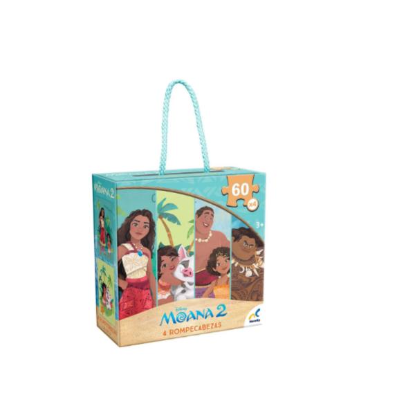 Rompecabezas 4en1 de Moana 2 60Pzs x 4 3a+