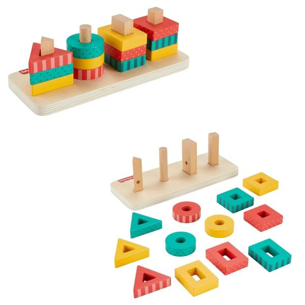 Fisher -Price Torres de Formas de Madera de Encajar 2a+