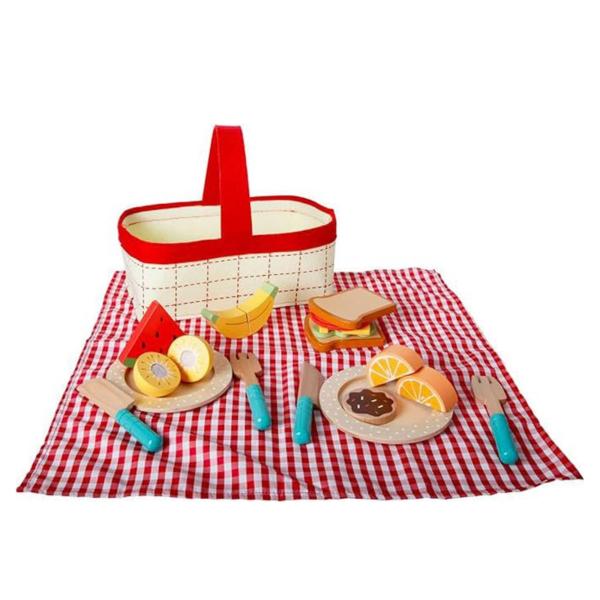 Cesta de Picnic Con Figuras de Madera 3a+