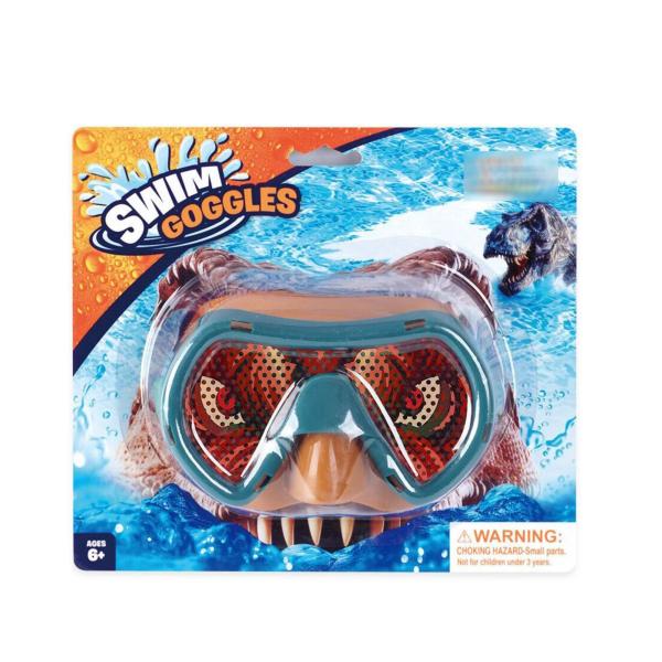 Lentes Grandes Infantiles para Natación de Dinosaurio 6a+