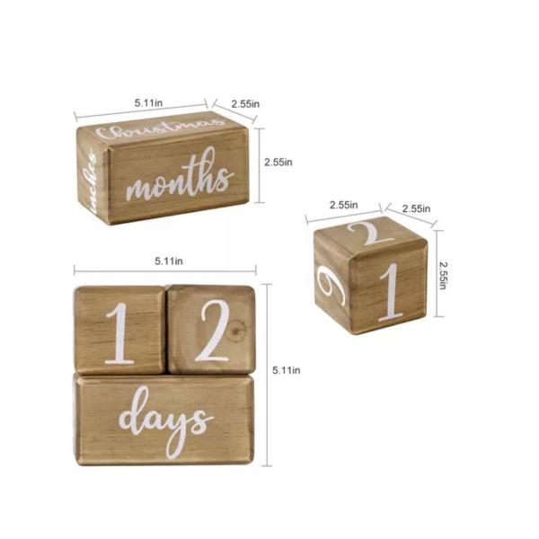 Bloque de Madera para Recuerdos del Bebé 3a+