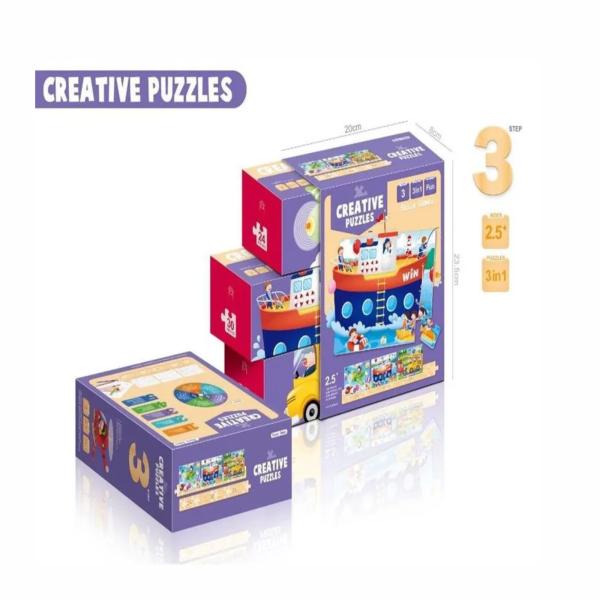 Rompecabezas 3en1   para colorear  2,5a+