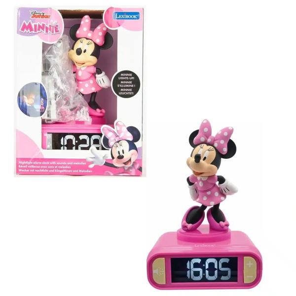 Reloj Despertador con Luz Nocturna y Sonido Disney Junior Minnie