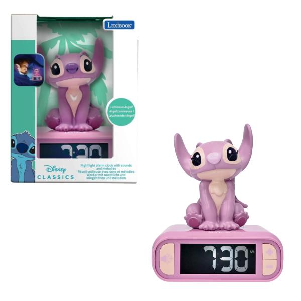 Reloj Despertador con Luz Nocturna y Sonido Disney Lilo & Stitch Angel