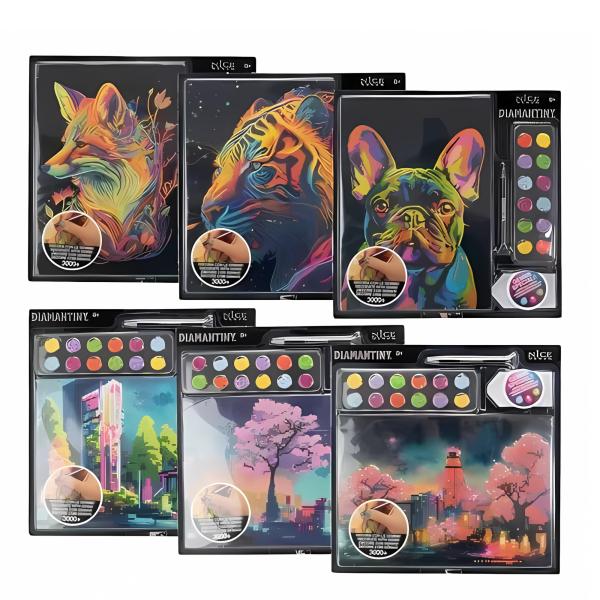 Set de Arte de Pintar con Cristales Plastios 3D Surt/6 8a+ (96021-23-26-311-312-313)