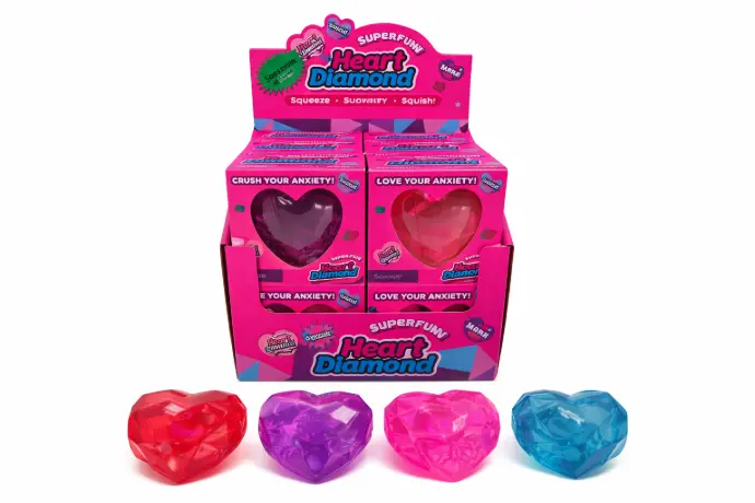 Squeeze de Diamante de Corazón Brilla en la Oscuridad Displ/12 Surt/4 3a+
