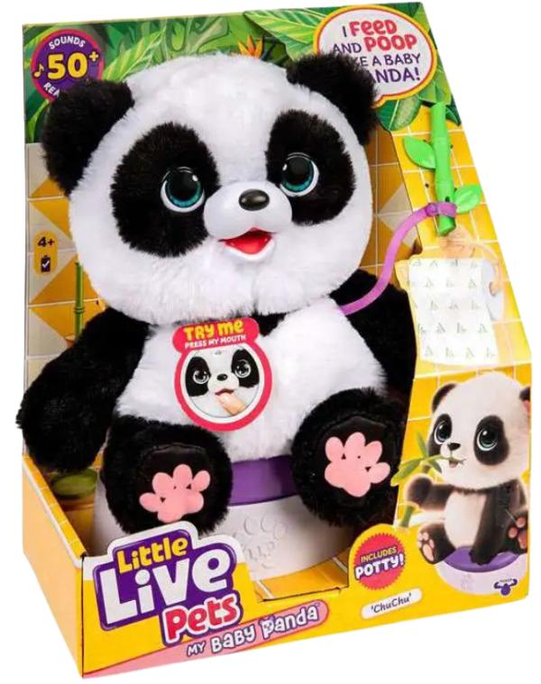 Peluche Bebé Panda con Orinal Little Live Pets 50 Sonidos 4a+