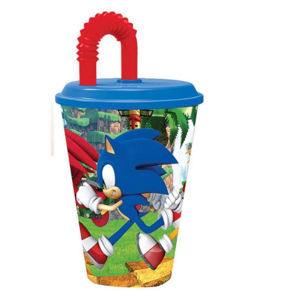 Vaso con Pajilla de Sonic The Hedgehog 430ml