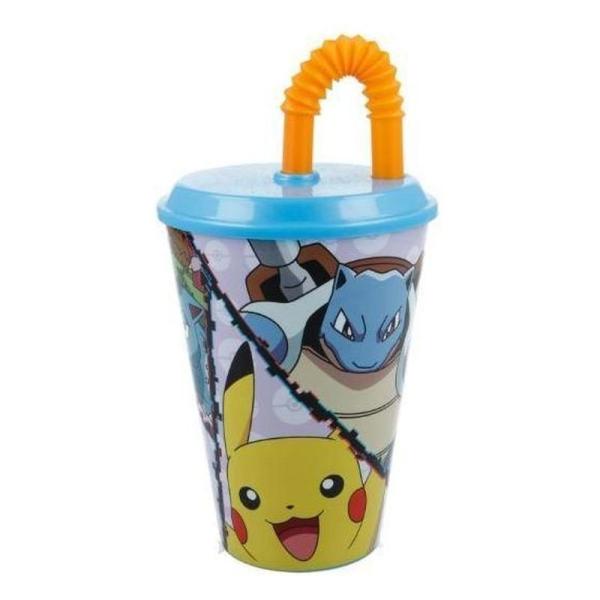 Vaso con Pajilla de Pokémon 430ml