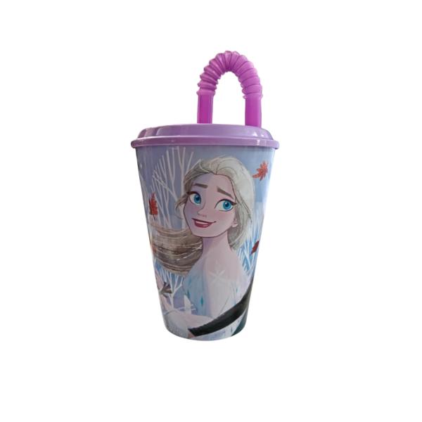 Vaso con Pajilla de Disney Princesas Frozen 430ml