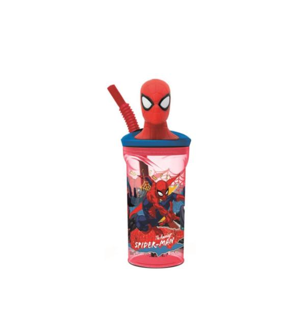 Vaso con Tapa 3D Marvel Spider-Man 360ml