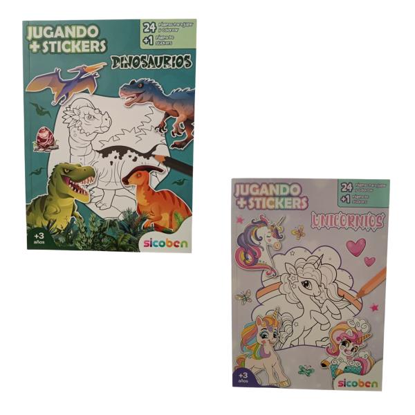 Libros para Colorear con Stickers Surt/4 3a+